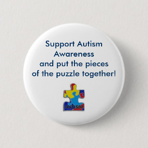 verwirren Sie Stück, Stützautismus Awarenessand Button