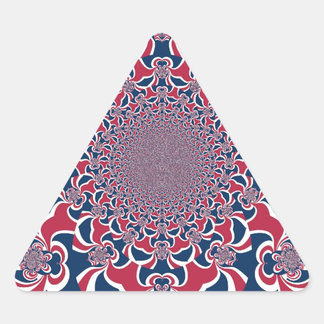 Verwirren von Kaleidoskop Art Print Dreieckiger Aufkleber (Vorderseite)
