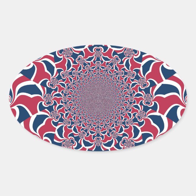 Verwirren von Kaleidoskop Art Print Ovaler Aufkleber (Vorderseite)