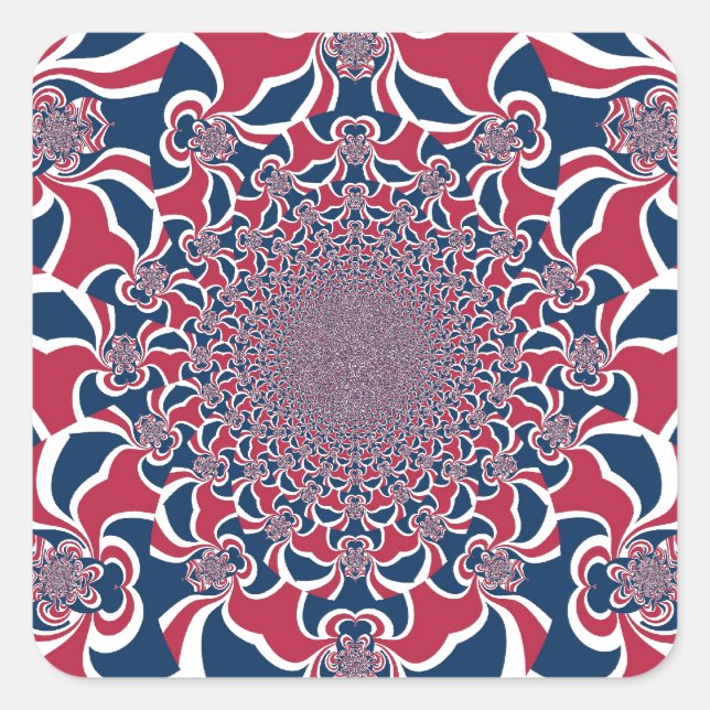 Verwirren von Kaleidoskop Art Print Quadratischer Aufkleber (Vorderseite)