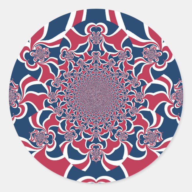 Verwirren von Kaleidoskop Art Print Runder Aufkleber (Vorderseite)