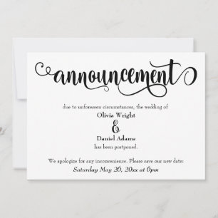 Verwirren von Skripten, die auf Hochzeitsankündigu Einladung