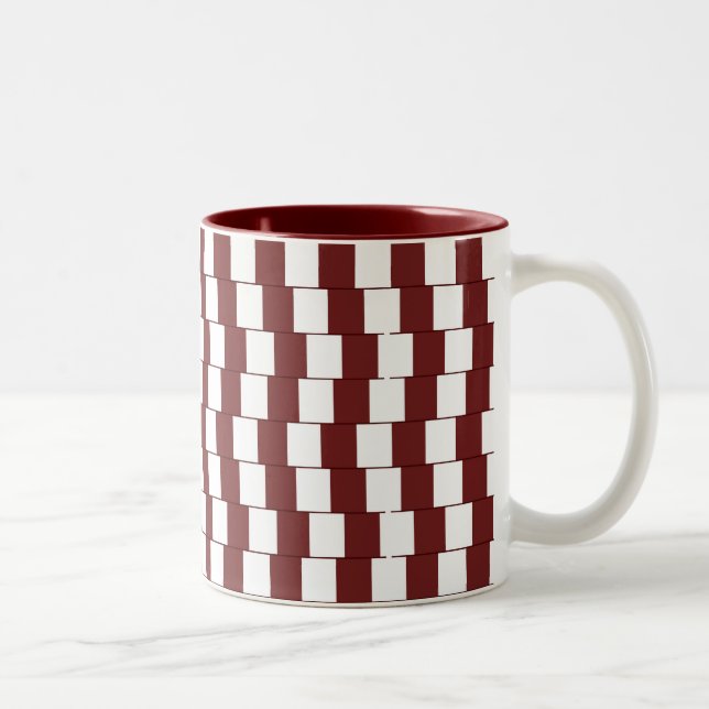Verwirrende Linien Bordeaux Zweifarbige Tasse (Rechts)