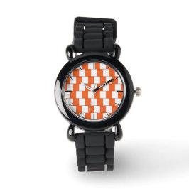 Verwirrende Linien Orange Armbanduhr