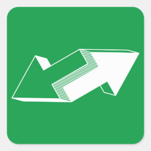 verwirrende Pfeile - optische Täuschung Quadratischer Aufkleber