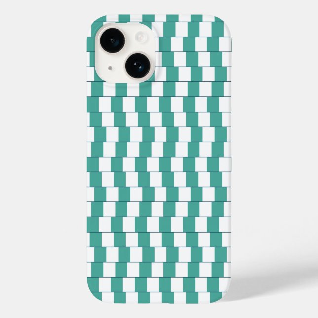 Verwirrende türkisfarbene Linien Case-Mate iPhone Hülle (Rückseite)