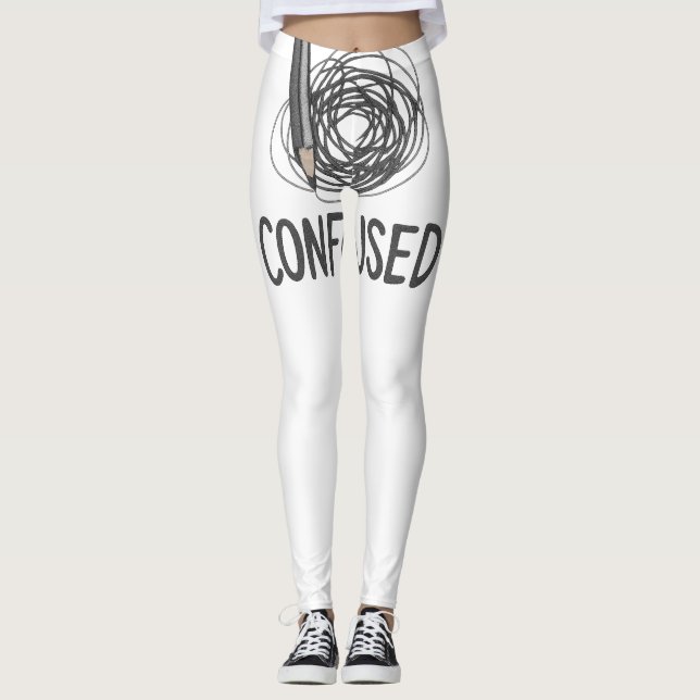 Verwirrt - Minimalistischer Stift und Kunstdesign Leggings (Vorderseite)