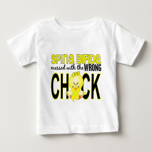 Verwirrt mit falschem Spina Bifida des Küken-1 Baby T-shirt (Vorderseite)