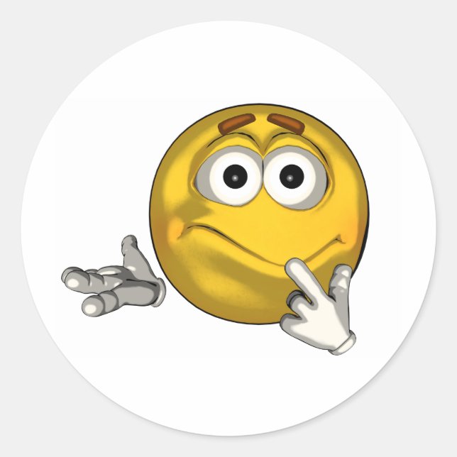 Verwirrt - Toon Runder Aufkleber (Vorderseite)