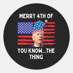 Verwirrte Biden Funny Merry 4. Sie kennen die Thi Runder Aufkleber