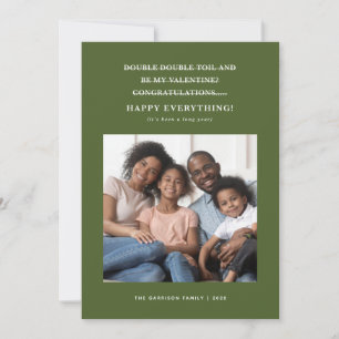 Verwirrte Coronavirus Holiday Grüße Grün Ankündigung