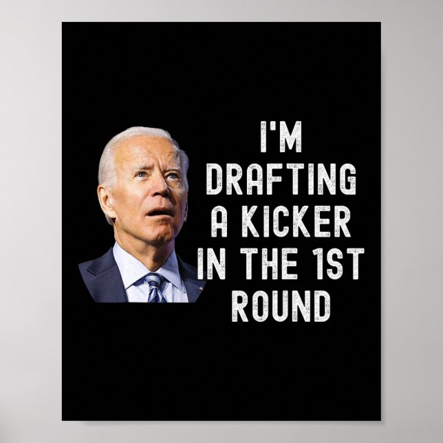 Verwirrte Drafting Kicker Funny Fantasy Football D Poster (Vorne)