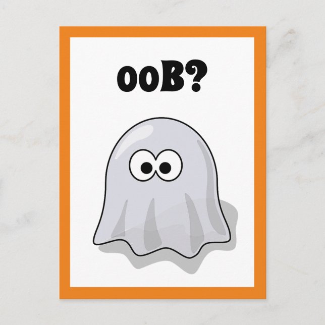 Verwirrte Geister sagt "Oob"? Funny Halloween Cart Postkarte (Vorderseite)