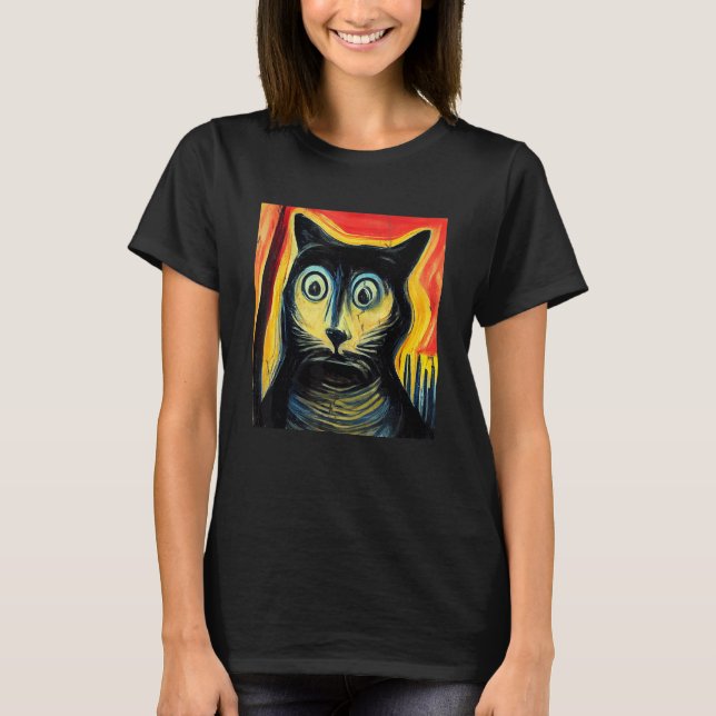 Verwirrte Katzenkunst T-Shirt (Vorderseite)