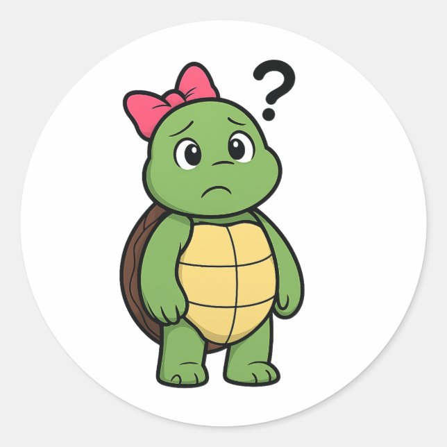 Verwirrte Schildkröte Runder Aufkleber (Vorderseite)