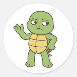 Verwirrte Schildkröte Runder Aufkleber