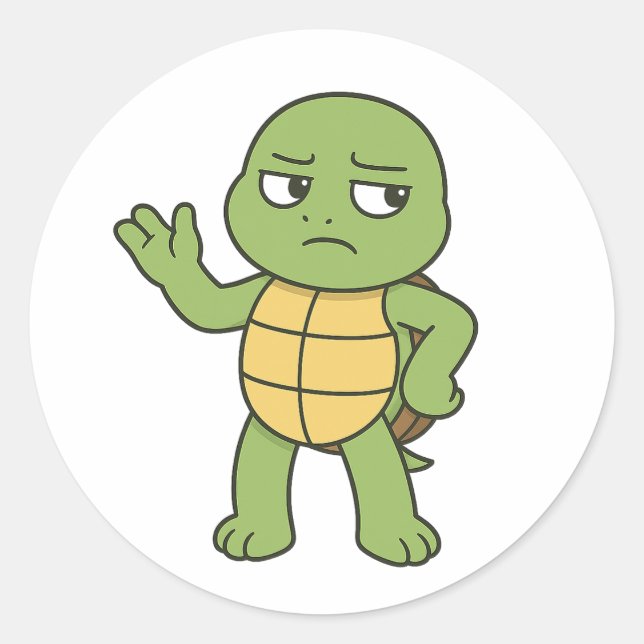 Verwirrte Schildkröte Runder Aufkleber (Vorderseite)
