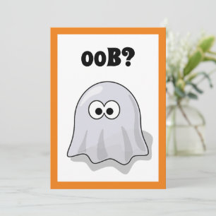 Verwirrter Geist sagt "Oob?" Lustiger Halloween-Ca Einladung