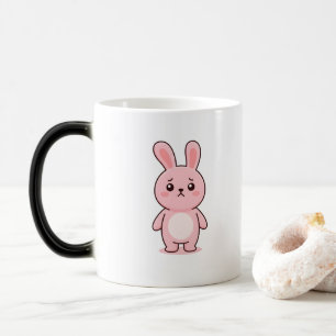 Verwirrter Hase Minimal Kawaii Stil Verwandlungstasse