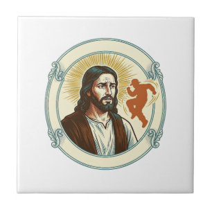 Verwirrter Jesus Viraler Tanztrend Silhouette Vide Fliese
