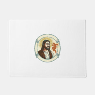 Verwirrter Jesus Viraler Tanztrend Silhouette Vide Fußmatte