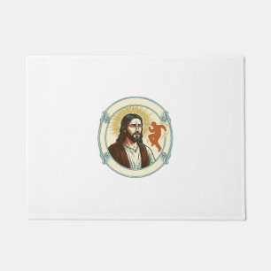 Verwirrter Jesus Viraler Tanztrend Silhouette Vide Fußmatte