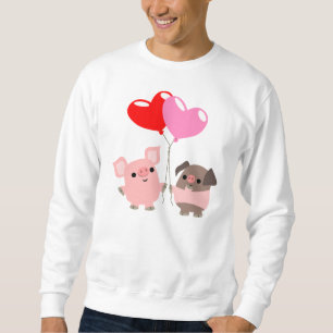 Verwirrter T - Shirt der Herz-(Cartoon-Schweine)