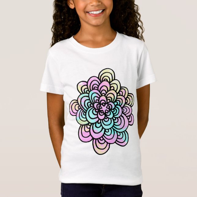 Verwirrtes Blumen-Entwurfs-Mädchen-Shirt T-Shirt (Vorderseite)