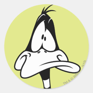Verwirrtes DAFFY DUCK™-Gesicht Runder Aufkleber