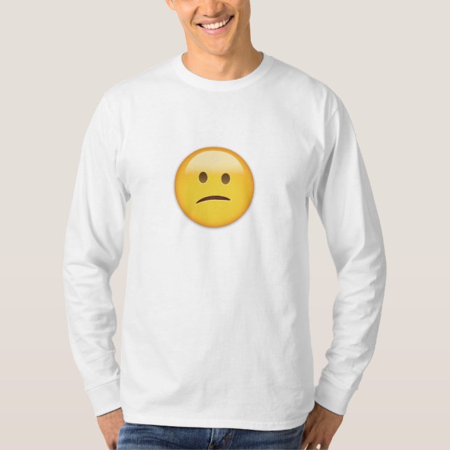 Verwirrtes Gesicht Emoji T-Shirt (Vorderseite)