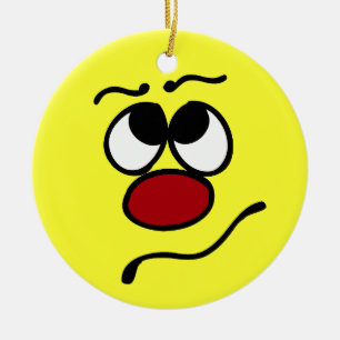 Verwirrtes Gesicht Grumpey Keramikornament