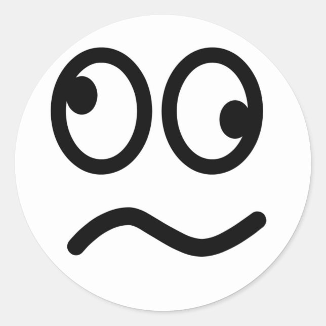 Verwirrtes Gesicht Runder Aufkleber (Vorderseite)