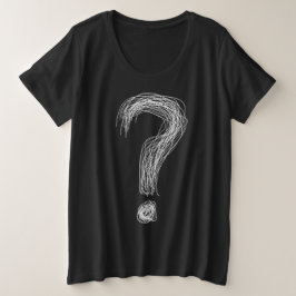 Verwirrtes Kritzel-Fragezeichen-Chaos Überdenken Große Größe T-Shirt