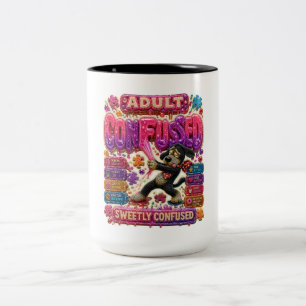 Verwirrtes lustiges sarkastisches T-Shirt für Über Zweifarbige Tasse