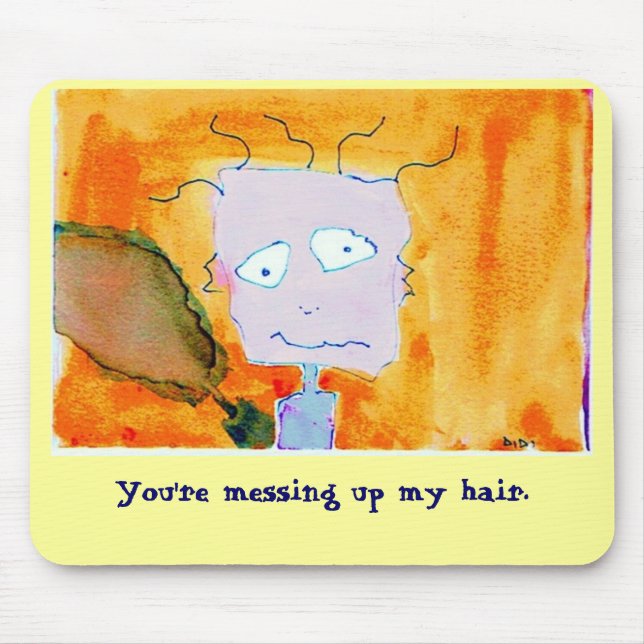Verwirrtes oben Haar mousepad (Vorne)