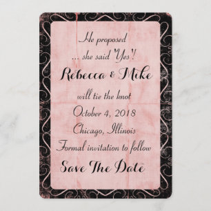 Verwirrtes Rosa Save the Date