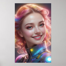 Verwischtes Mädchenporträt 2 Poster