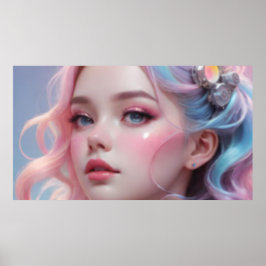 Verwischtes Mädchenporträt 4 Poster