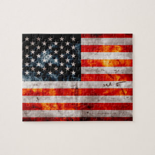 Verwitterte alte amerikanische Flagge Puzzle