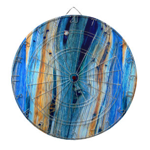 verwitterte blaue Stallplatten Dartscheibe