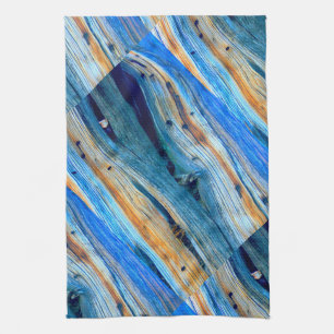 verwitterte blaue Stallplatten Küchentuch