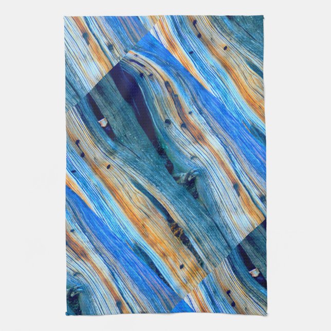 verwitterte blaue Stallplatten Küchentuch (Vertikal)