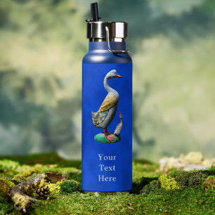 Verwitterte Holz-Enten Trinkflasche