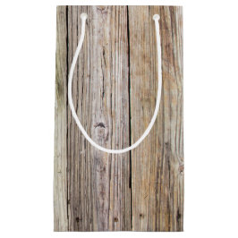 Verwitterte Holzboards mit rustikaler Patina Kleine Geschenktüte