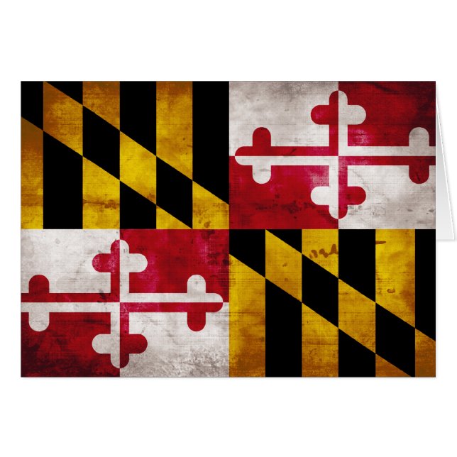Verwitterte Maryland-Flagge (Vorderseite (Horizontal))