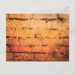 Verwitterte orange Ziegelwand Postkarte