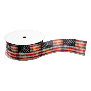 Verwitterte Vintage amerikanische Flagge Ripsband