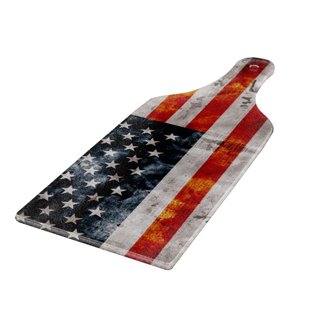 Verwitterte Vintage amerikanische Flagge Schneidebrett (Ecke)