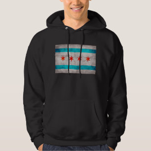 Verwitterte Vintage Chicago-Staats-Flagge Hoodie