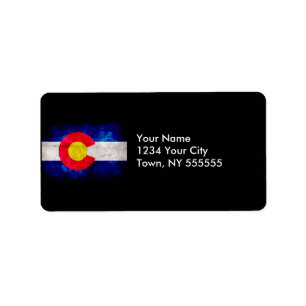 Verwitterte Vintage Colorado-Staats-Flagge Adressaufkleber
